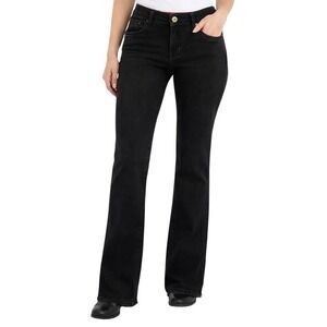 Unionbay True Boot Jeans Black Denim Embroidered Pockets Back Fray Juniors 11